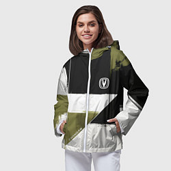 Ветровка с капюшоном женская Changan логотип, цвет: 3D-белый — фото 2