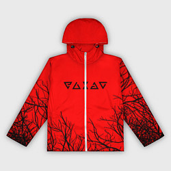 Ветровка с капюшоном женская Лого ведьмак деревья, цвет: 3D-белый