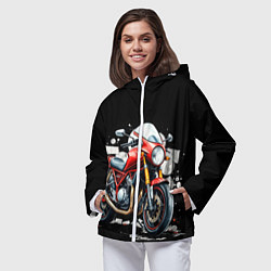 Ветровка с капюшоном женская Red Moto, цвет: 3D-белый — фото 2