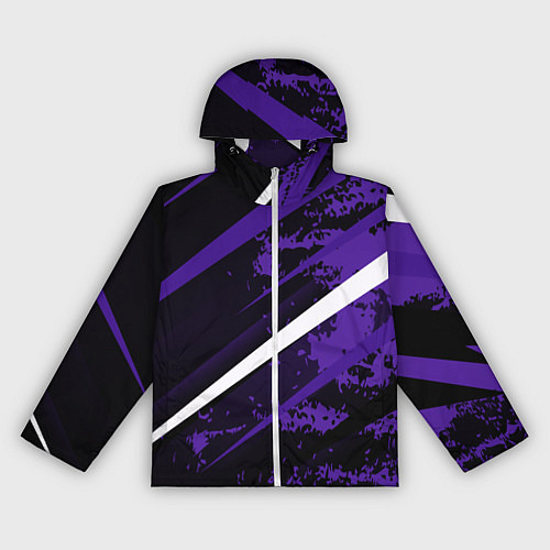 Женская ветровка Color black purple line / 3D-Белый – фото 1