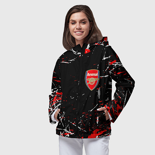 Женская ветровка Арсенал штрихи красок / 3D-Черный – фото 3