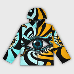 Ветровка с капюшоном женская Глаз - психоделика, цвет: 3D-черный