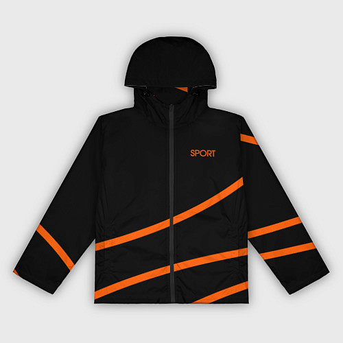 Женская ветровка Sport чёрный с оранжевыми полосами / 3D-Черный – фото 1