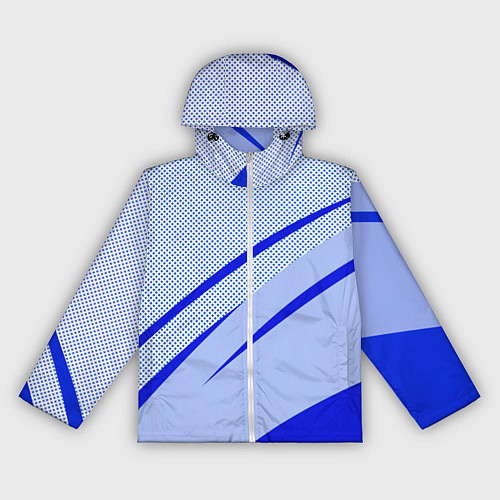 Женская ветровка Светло-синий текстура с полосой / 3D-Белый – фото 1