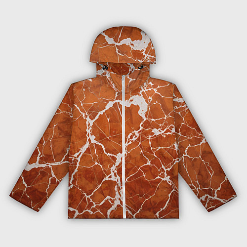Женская ветровка Темно-оранжевый мрамор / 3D-Белый – фото 1