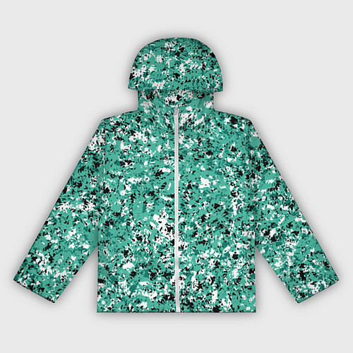 Женская ветровка Бирюзовый с чёрно-белыми пятнами / 3D-Белый – фото 1