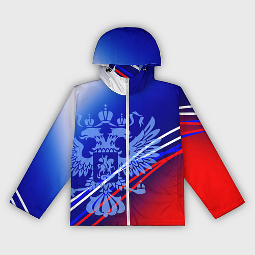 Женская ветровка Герб России и градиент бело-сине-красный / 3D-Белый – фото 1
