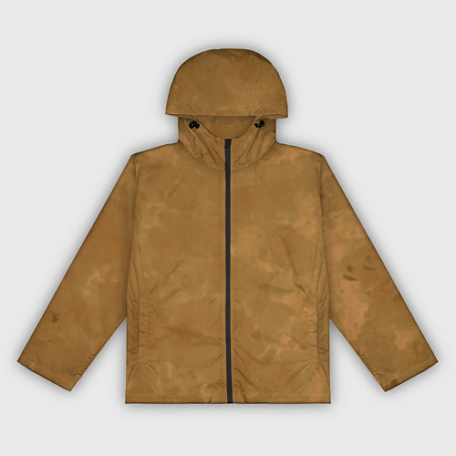 Женская ветровка Светлый оливково-коричневый однотонный текстурный / 3D-Черный – фото 1