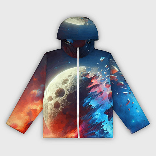 Женская ветровка Разрыв космического тела - нейроарт / 3D-Белый – фото 1