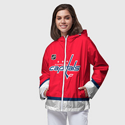 Ветровка с капюшоном женская Вашингтон Кэпиталз хоккей, цвет: 3D-белый — фото 2