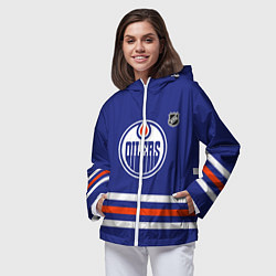 Ветровка с капюшоном женская Эдмонтон Ойлерз хоккей, цвет: 3D-белый — фото 2