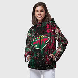 Ветровка с капюшоном женская Minnesota Wild NHL black, цвет: 3D-черный — фото 2