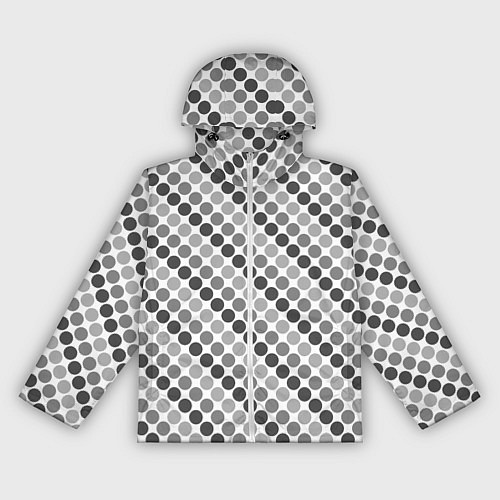 Женская ветровка Черный и серый горох на белом фоне / 3D-Белый – фото 1