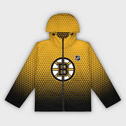 Ветровка с капюшоном женская Бостон Брюинз - геометрический градиент, цвет: 3D-черный