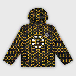 Ветровка с капюшоном женская Бостон Брюинз - черные соты, цвет: 3D-черный