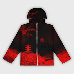 Женская ветровка Башня в красной сепии