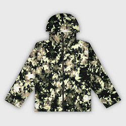 Ветровка с капюшоном женская Пятнистый чёрно-бежевый, цвет: 3D-черный
