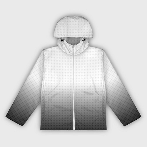 Женская ветровка Из белого в чёрный градиент с точками / 3D-Белый – фото 1