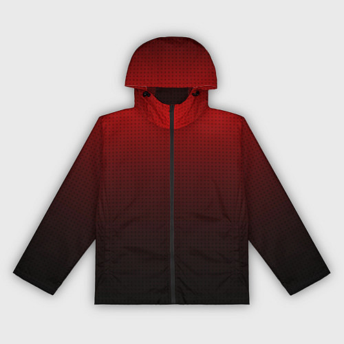 Женская ветровка Из красного в чёрный градиент с точками / 3D-Черный – фото 1