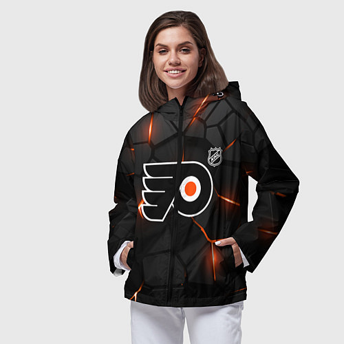 Женская ветровка Филадельфия Флайерз - НХЛ хоккей / 3D-Черный – фото 3