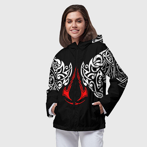 Женская ветровка Силуэт ворона - Aссасинс Крид / 3D-Черный – фото 3