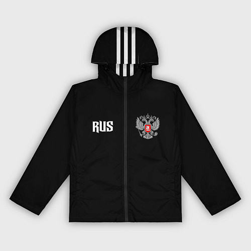 Женская ветровка Россия три полоски / 3D-Черный – фото 1