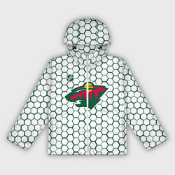 Ветровка с капюшоном женская Миннесота Уайлд - белые соты, цвет: 3D-белый