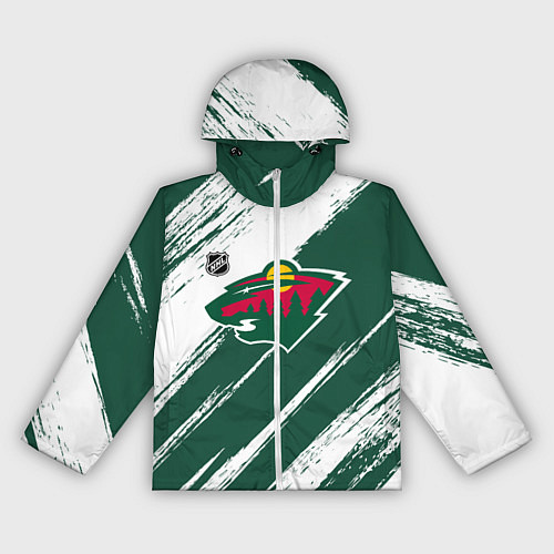 Женская ветровка Миннесота Уайлд - зеленый и белый / 3D-Белый – фото 1