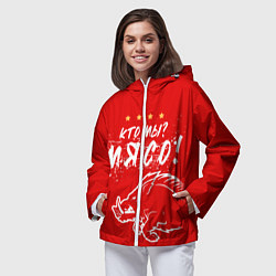 Ветровка с капюшоном женская Кто мы - мясо - кабан, цвет: 3D-белый — фото 2