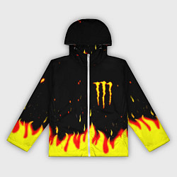 Ветровка с капюшоном женская Monster energy fire steel, цвет: 3D-белый
