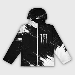 Ветровка с капюшоном женская Monster energy краски штрихи белые, цвет: 3D-белый