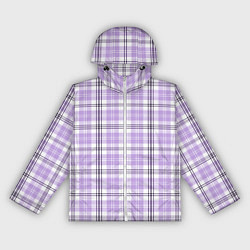 Ветровка с капюшоном женская Checkered light purple, цвет: 3D-белый