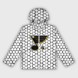 Ветровка с капюшоном женская Сент Луис Блюз - белые соты, цвет: 3D-белый