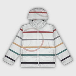 Ветровка с капюшоном женская Stripes and circle, цвет: 3D-белый