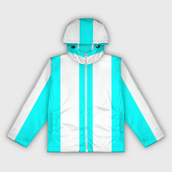 Ветровка с капюшоном женская Color light blue white lines, цвет: 3D-белый
