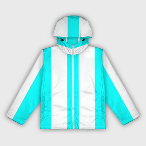 Женская ветровка Color light blue white lines / 3D-Белый – фото 1