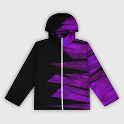 Ветровка с капюшоном женская Color purple black stripes, цвет: 3D-белый