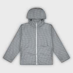 Ветровка с капюшоном женская Текстура на серебристо-сером, цвет: 3D-белый