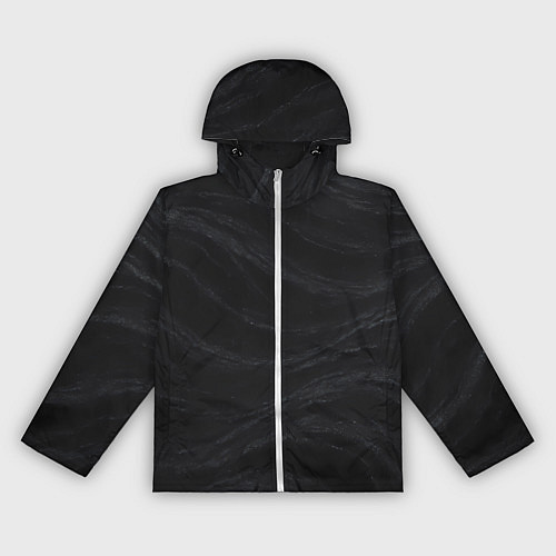 Женская ветровка Черная волнистая текстура / 3D-Белый – фото 1