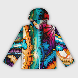 Ветровка с капюшоном женская Разноцветный узор, цвет: 3D-белый