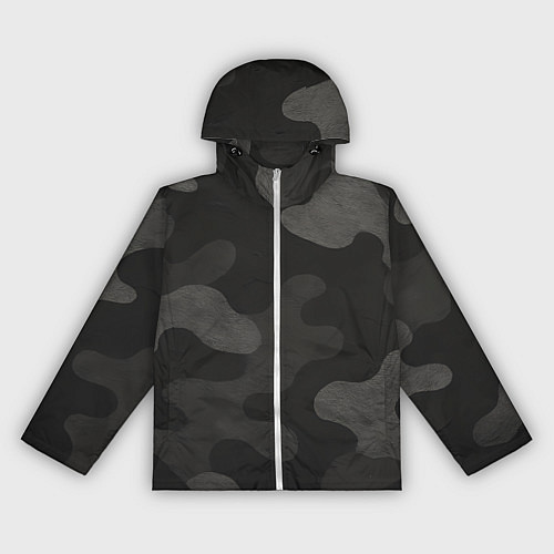 Женская ветровка Черно-серый камуфляж / 3D-Белый – фото 1