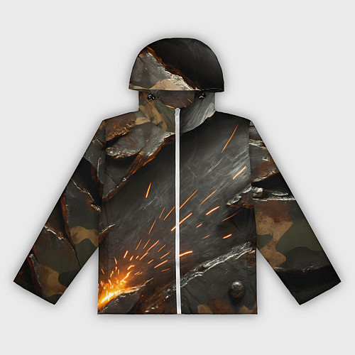 Женская ветровка Искры метала под камуфляжем / 3D-Белый – фото 1