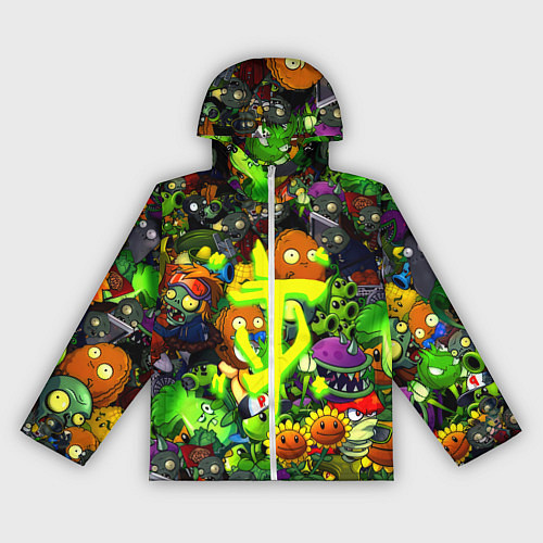 Женская ветровка Растения против зомби x Дум лого / 3D-Белый – фото 1