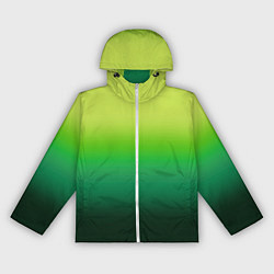Ветровка с капюшоном женская Градиент укропное зеленое омбре, цвет: 3D-белый