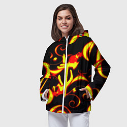 Ветровка с капюшоном женская Doom dragon steel fire, цвет: 3D-белый — фото 2