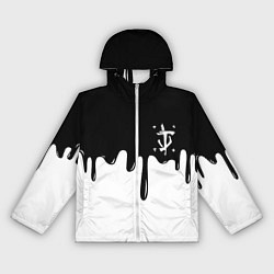 Ветровка с капюшоном женская Doom logo жидкие краски, цвет: 3D-белый