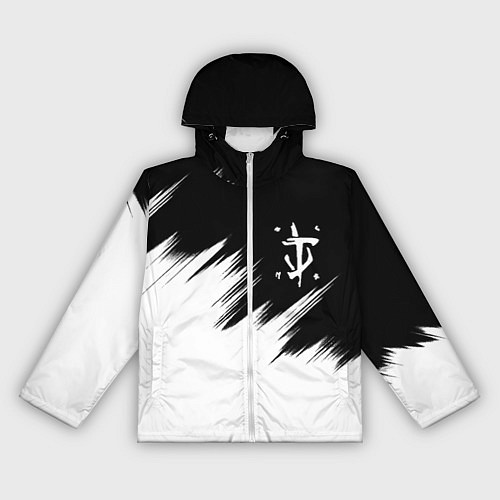 Женская ветровка Doom краски черно белый / 3D-Белый – фото 1