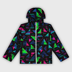 Ветровка с капюшоном женская Геометрия глитч, цвет: 3D-белый