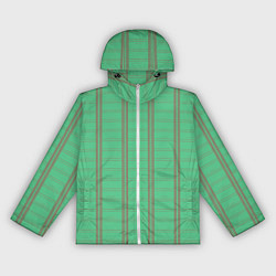 Ветровка с капюшоном женская Color green cage brown stripes, цвет: 3D-белый