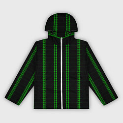 Ветровка с капюшоном женская Color black cage green stripes, цвет: 3D-белый
